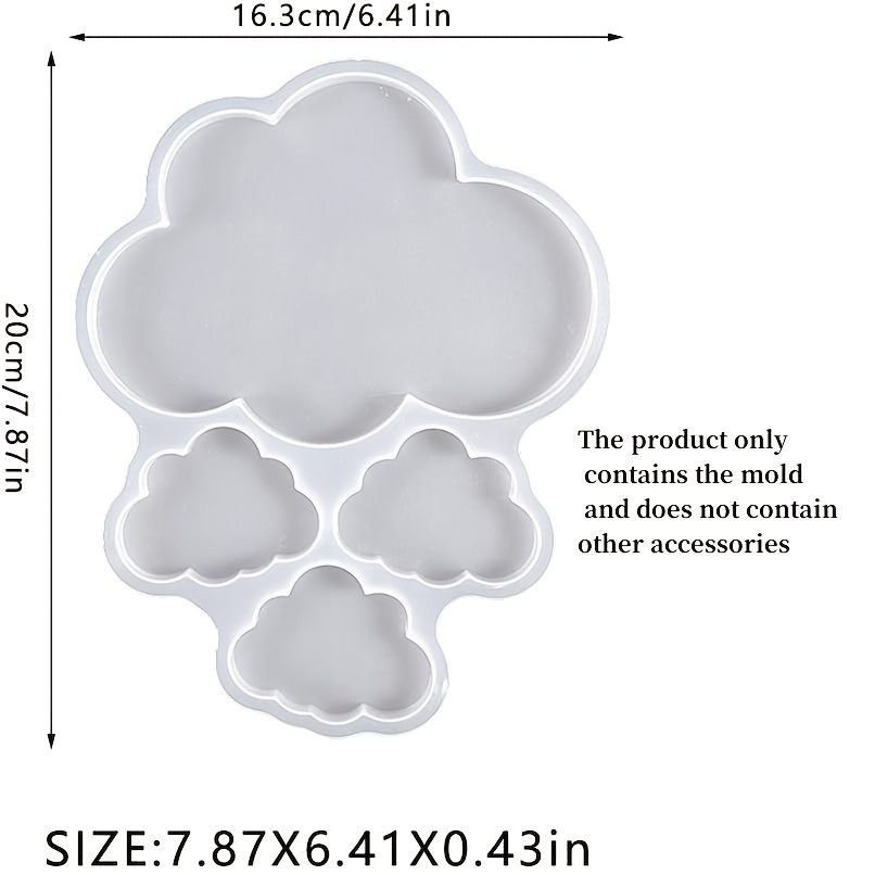 1pc Cloud Silicone Mold, Crystal Resin Silicone Mold, Suitable For Wall Hanging Photo Frame Tag Silicone Mold