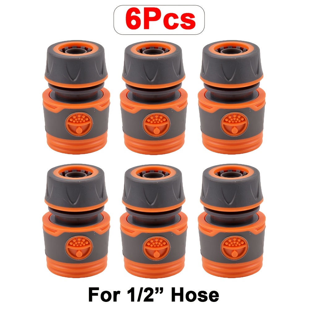 Image of 6pcs Garden Lawn Irrigation 1/2" 3/4" Hose Connector Kit, More Durable Fitting, Connector Hose End Connector Dual Hose Connector Extension Hose Quick Connector