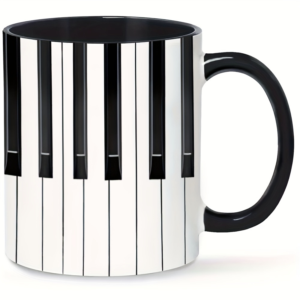 

Premium 11oz Insulated Ceramic Coffee Mug With Keyboard Design - Reusable, Dishwasher & Microwave Safe - Perfect Gift For Music Lovers And Teachers