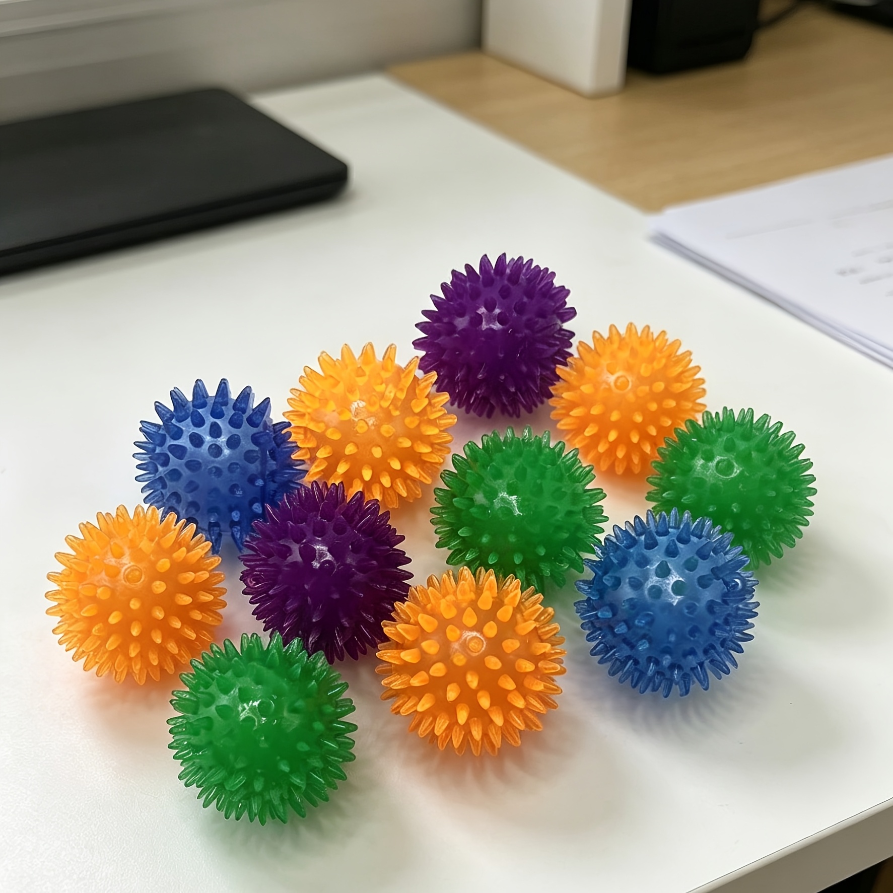6 9pcs   colored small thorn balls pressure relieving soft sensory balls very suitable for gifts classroom treasure box toys girls and boys toys filling materials for gift bags birthday gifts birthday party gifts