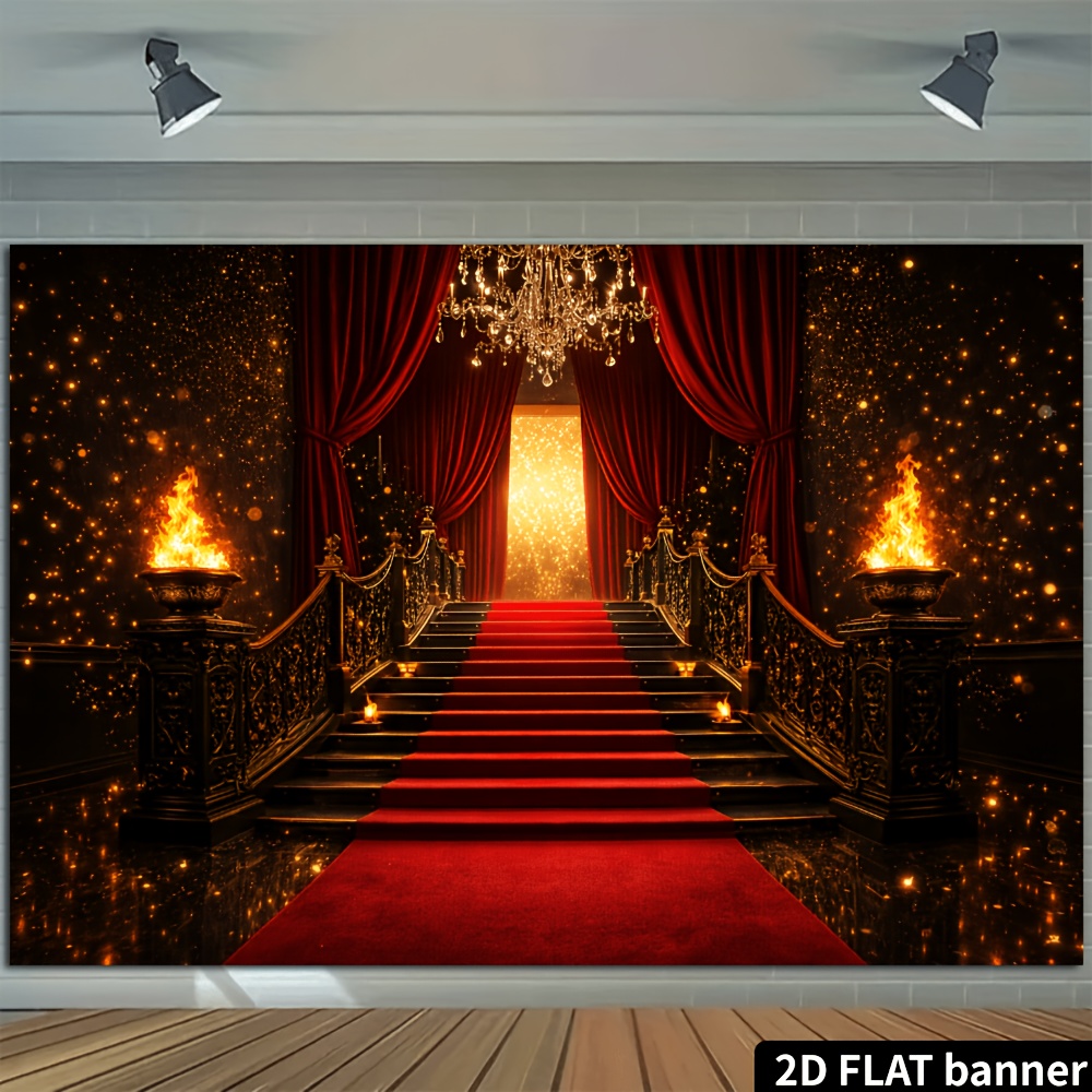 Luxurious Gala Backdrop with Red Carpet Theme