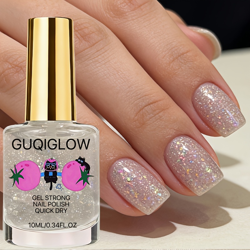 Multicolor Glitter Fine Shimmer Nail Polish - Quick-drying, No Curing Required, Long-lasting Glossy Nails, Protects Thin And Soft Nails, Strengthens Nails, Enhances , Suitable For Holiday Gifts