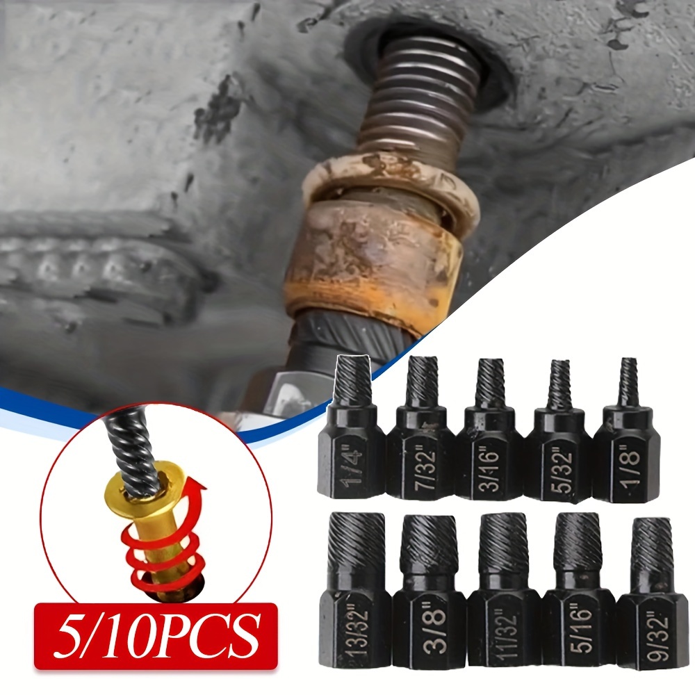 

10/5pcs Broken Screw Extractor Drill Bit Alloy Steel Damaged Nut Extractor Bolt Screw Remover Hexagonal Dismantling Extension Tool Set