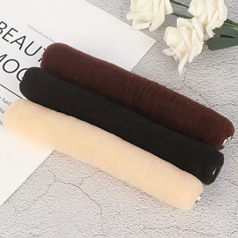 3-pack Nylon Hair Rollers, Fashionable Bun & Ponytail Shapers, Elegant Design, No-feather, Hand-wash Only, Hair Styling Accessories For Women