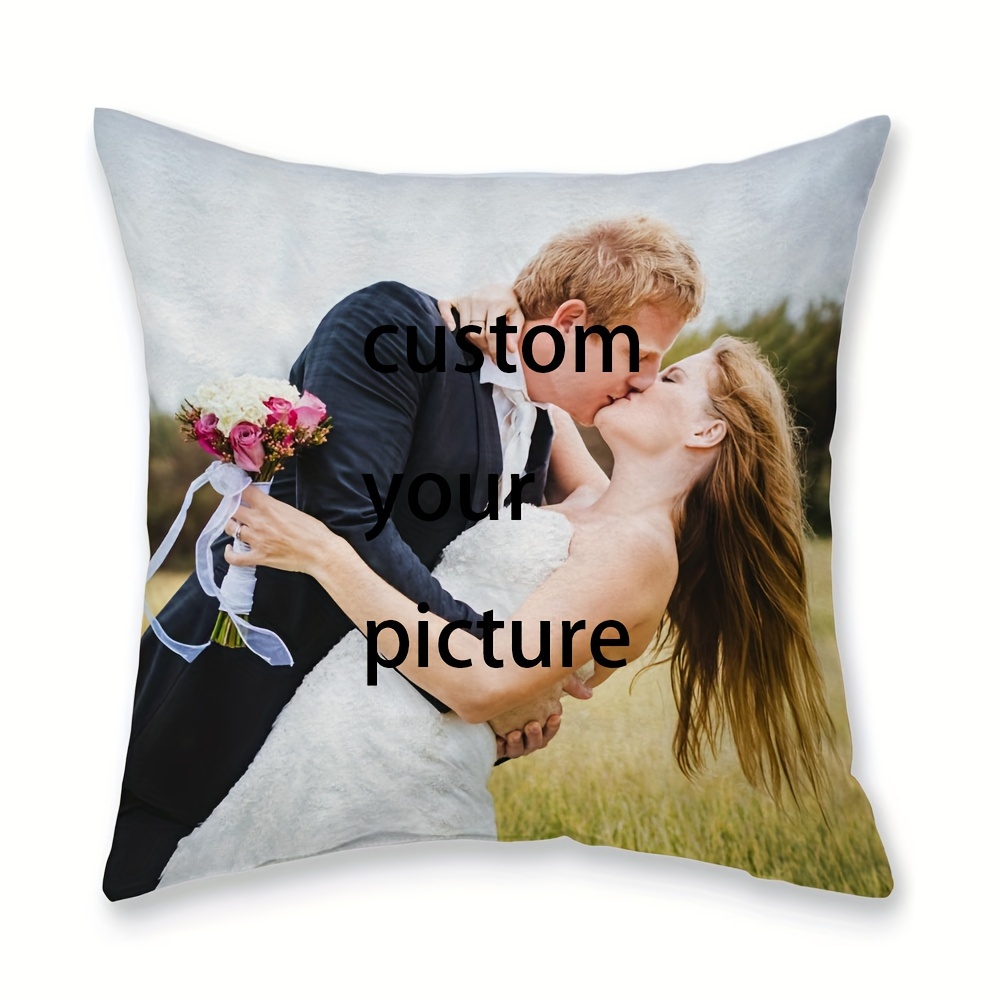 

1pc, Custom Photo 18x18 Inch Super Soft Short Plush Throw Pillow, Custom Photo Pillowcase, Single Side Soft Square Cushion Cover, For House Decoration No Pillow No Pillow Core