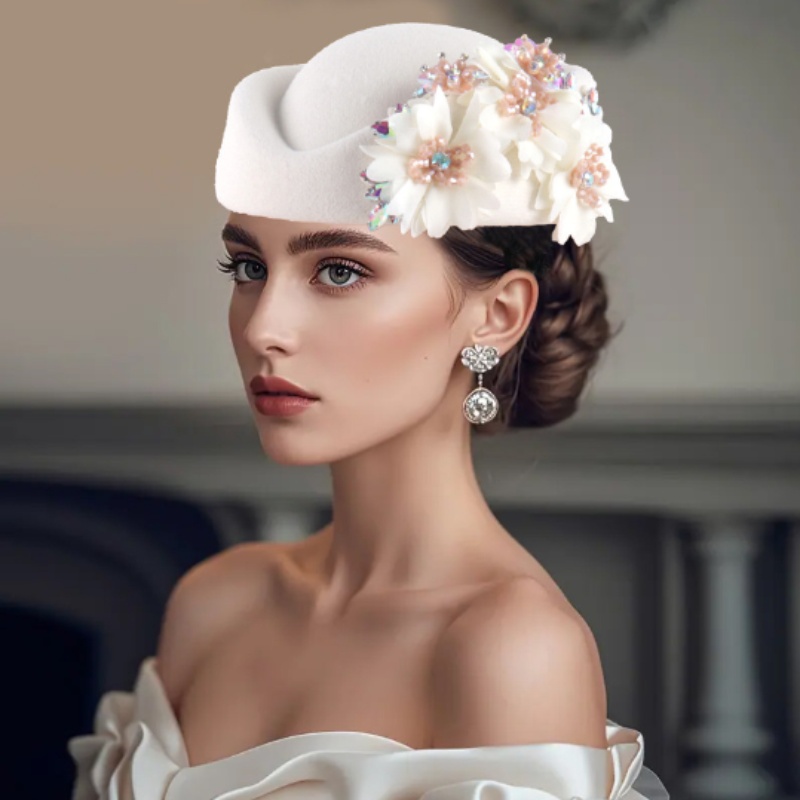 womens pillbox hat flowers vintage british style derby hats  display picture 3