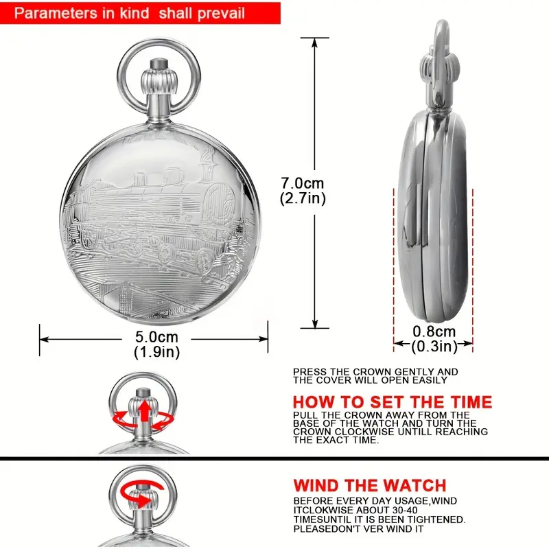 a manual winding mechanical pocket watch men designed in Temu