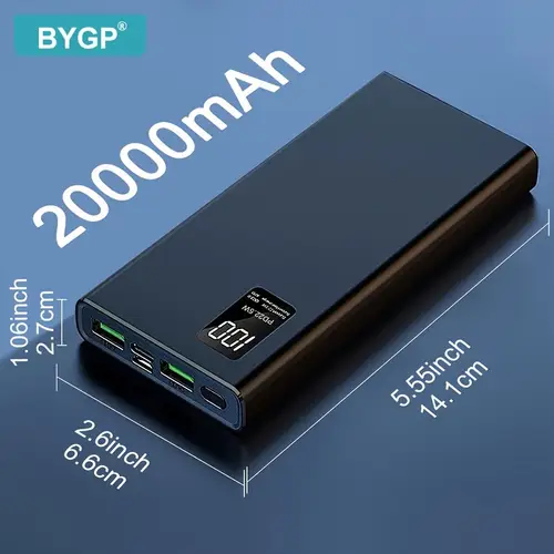 charging mobile power bank 10000mah 20000mah suitable for iphone pd 18w and qc3 0 22 5w usb a type c mccio port led display screen outdoor camping emergency backup battery pack