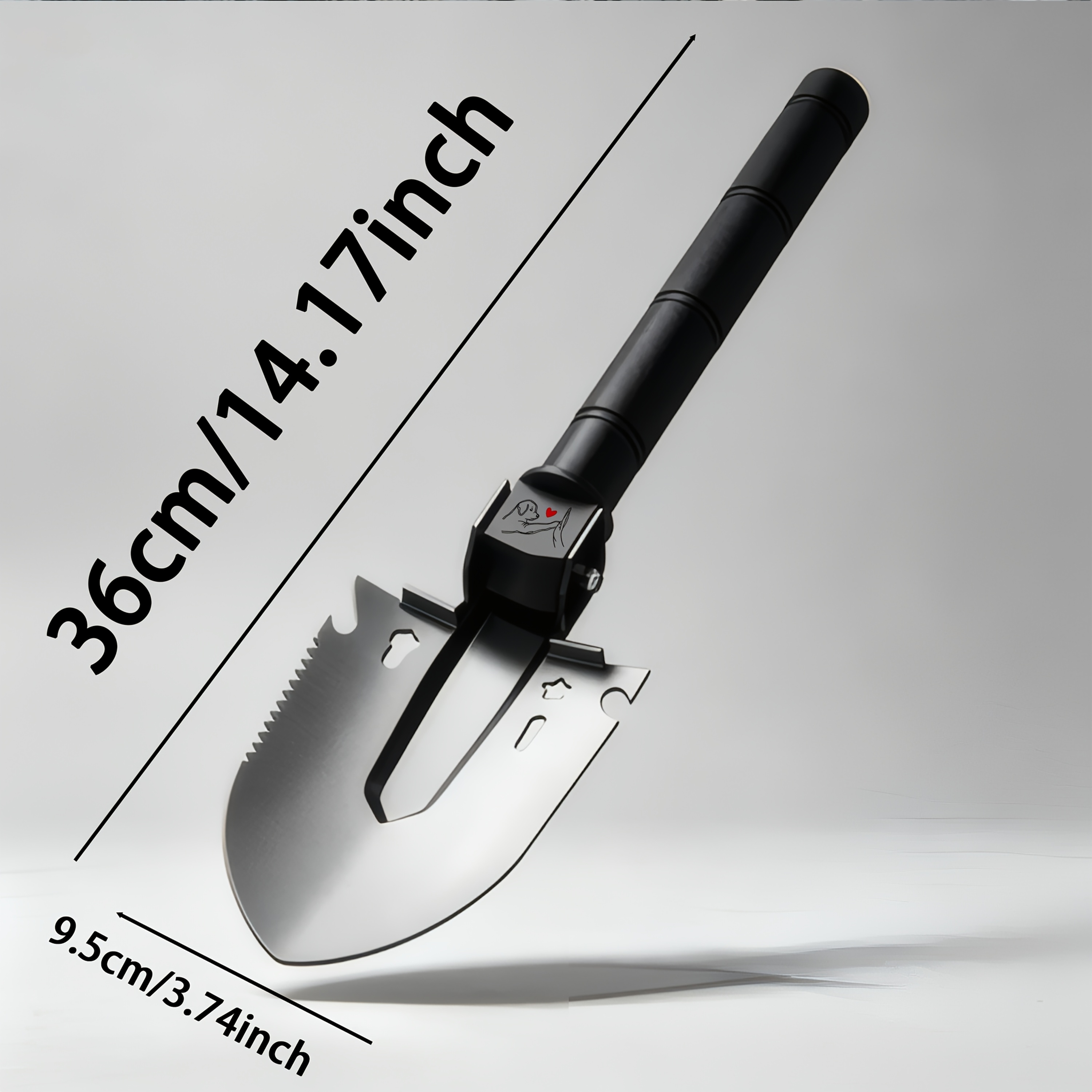 Dog Heart Interactive Pattern Multi-Functional Shovel for Outdoor & Camping