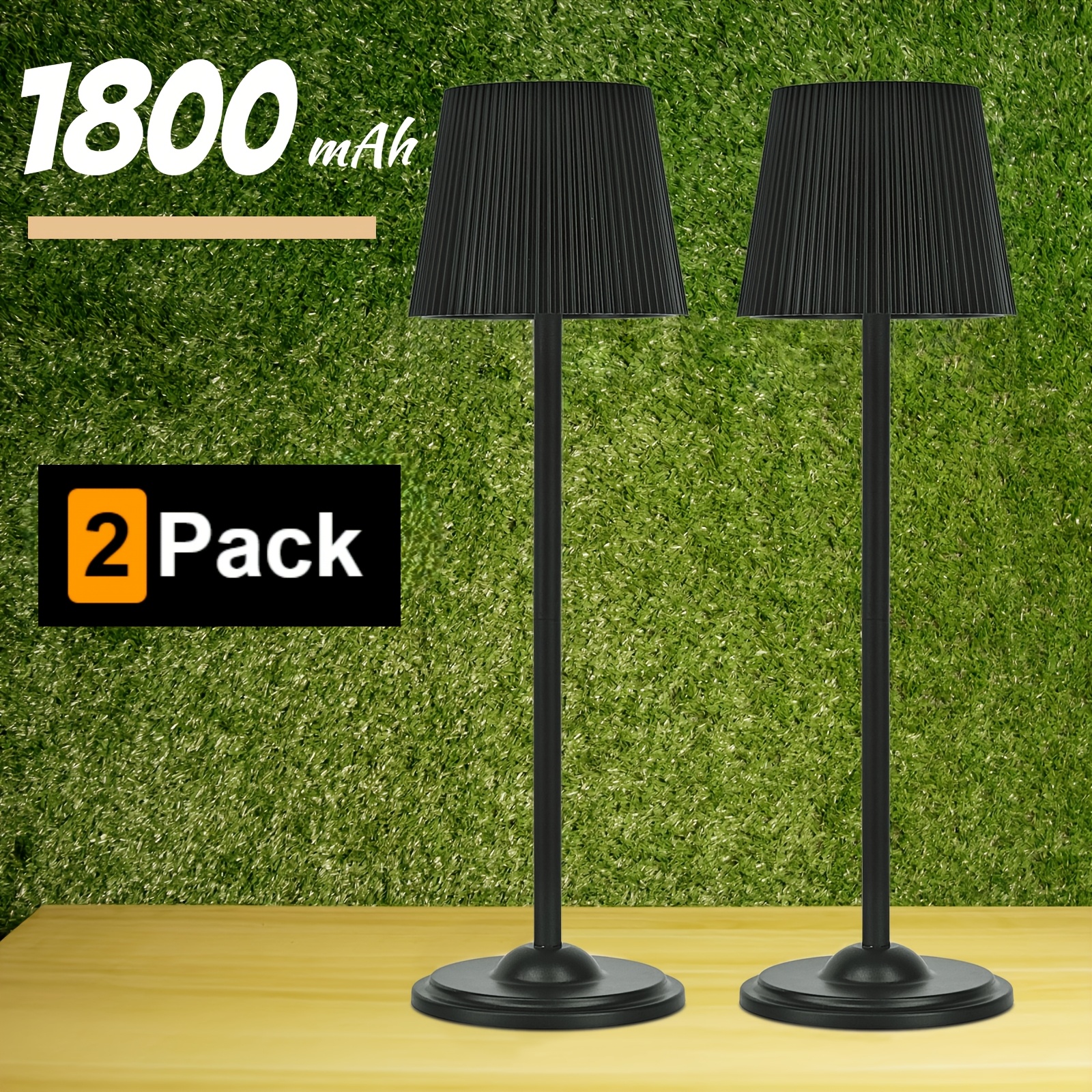 E-shop Zweierpack einfacher tragbarer LED-Schreibtischlampen, Touch-Control, dreifarbige Lichtwechsel & stufenlose Dimmung, USB-Aufladung,