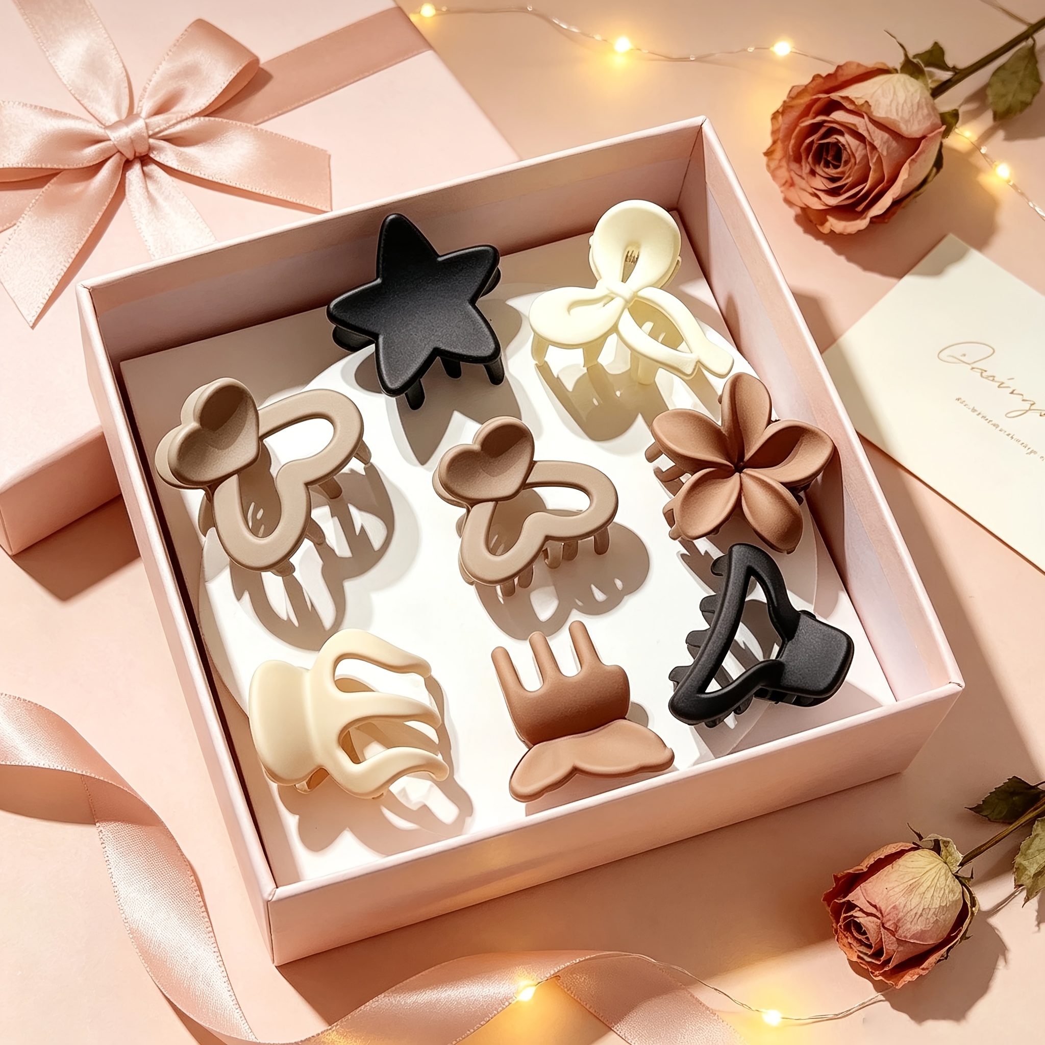 12pcs Stylish Matte Bow Clips Set