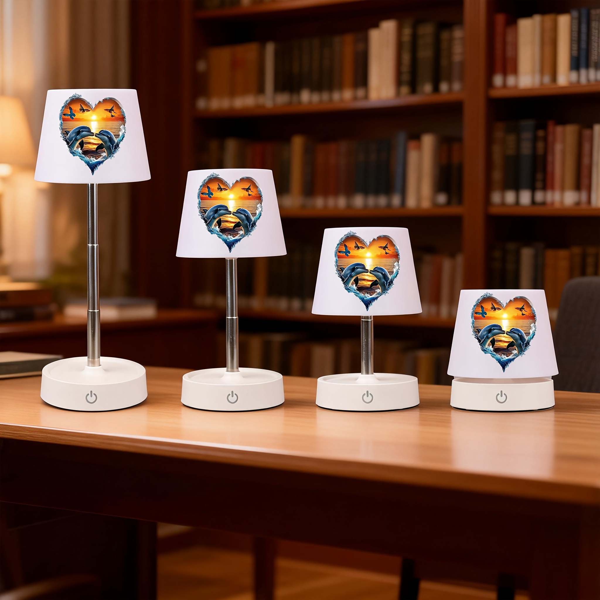 Dolphin Rechargeable Desk Lamp, Height-Adjustable LED Mood Light