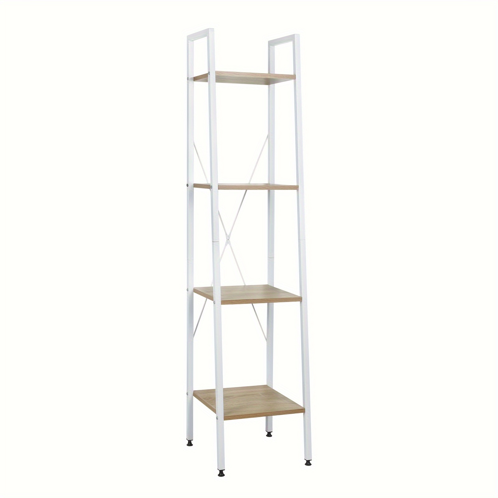 1pc Bookshelf Ladder Rack 4-layer Vertical Shelf Storage Kitchen Rack 60x35x148cm