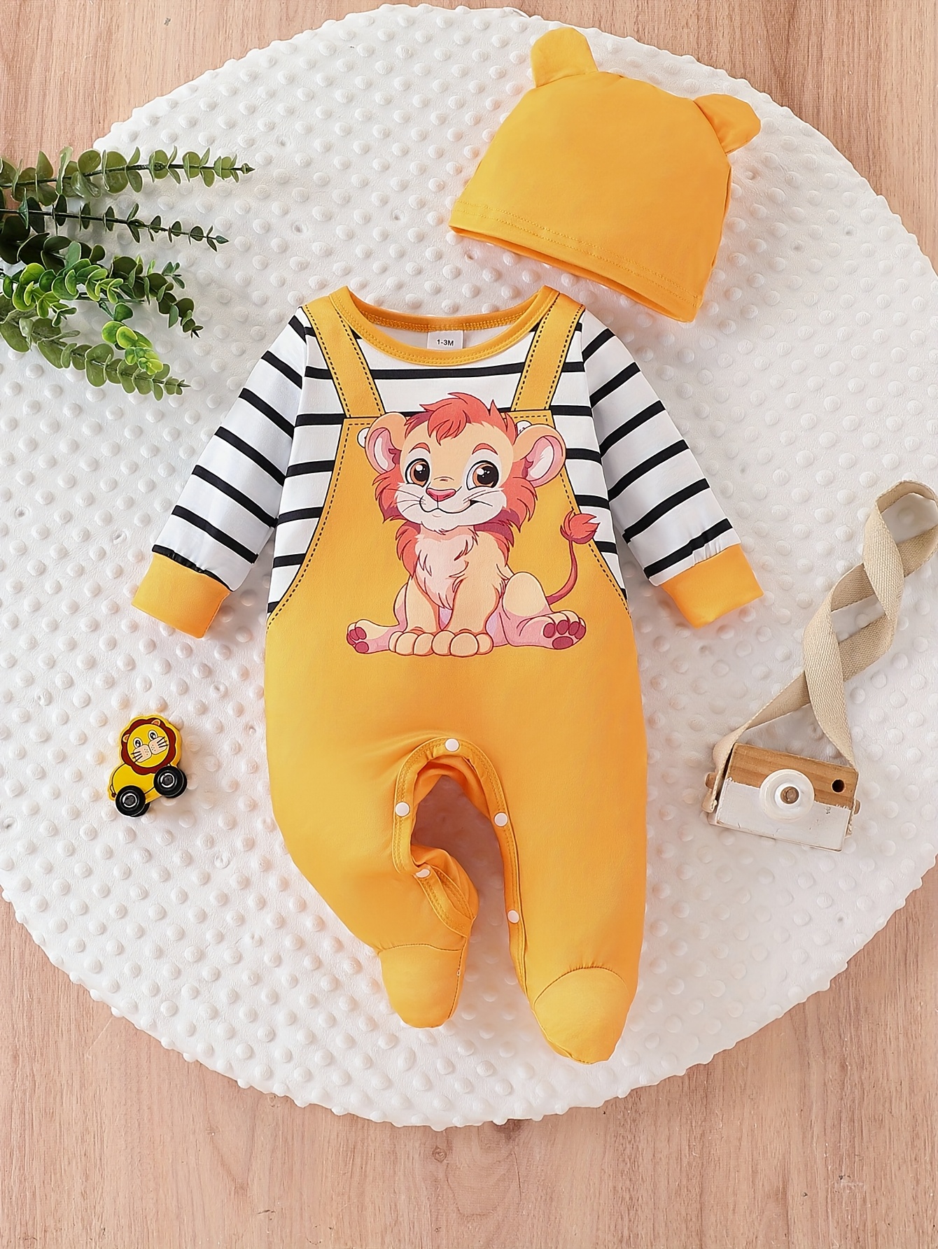 boys comfortable season cartoon print jumpsuit striped Temu