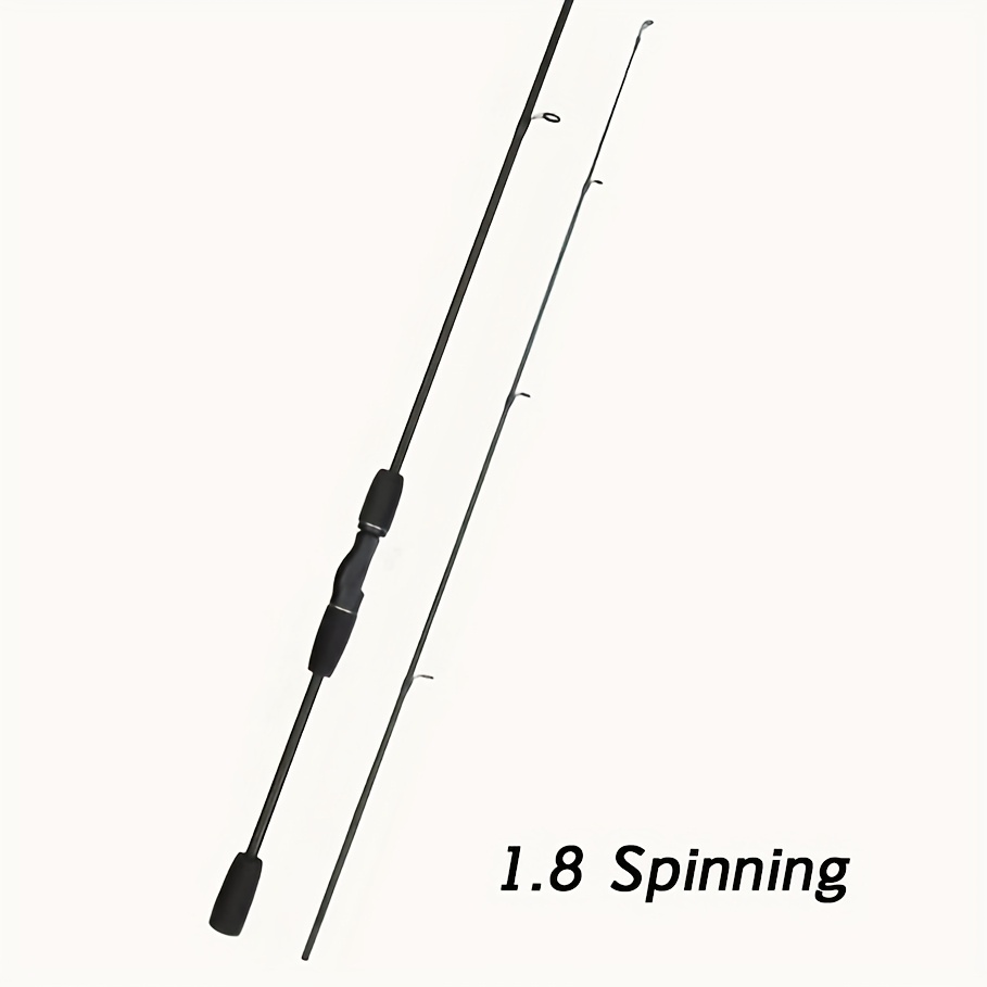 Carbon Fiber And Fiberglass Composite Lure Rod, 1.8 Meters, 2-section, Black , Split-, Ceramic Guide Rings, Lightweight, M Action, Affordable, Suitable For Saltwater And Freshwater, Ideal Holiday Gift