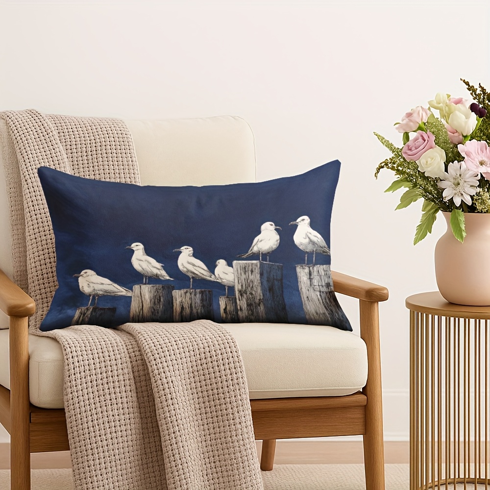TEMU 2d Flat - 1pc Double-sided Printed 2d Flat Printing Throw Pillow Covers, Comfortable Lumbar Pillowcase Resting On Series Pattern 12x20