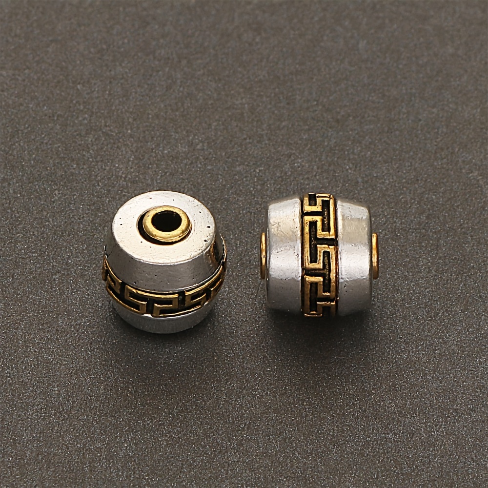 Metal Bead Vintage Silver Color Tube Bead Zinc Alloy Spacer - Temu