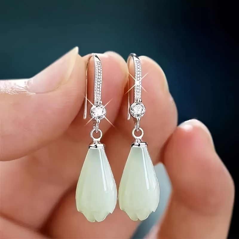 Classic Oval Teardrop Pendant Earrings, Bridal Drop Earrings