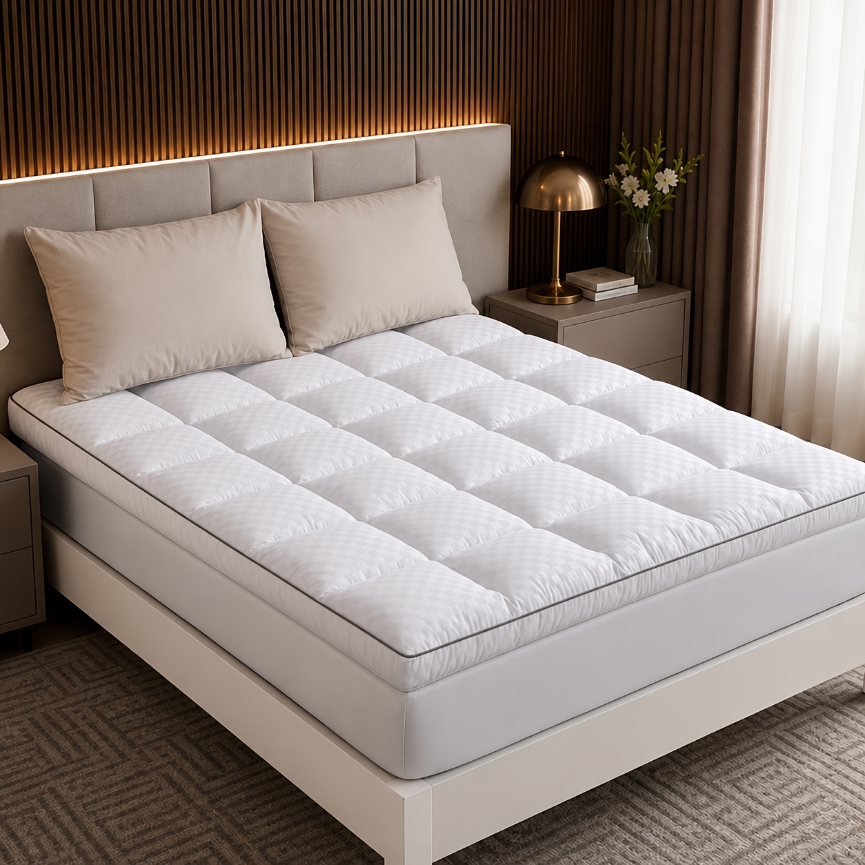 TEMU 1pc Soft And Skin-friendly Mattress Cushion Cover, Deep Pockets, Non-slip In , Breathable And Dry, Suitable For , Dustproof And Stain-resistant,