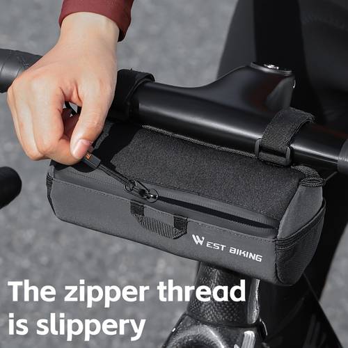bike front tube bag 1l large capacity adjustable bike handlebar bag 3 front bag for bicycles versatile and portable frame bag with removable straps black 1pc cycling accessory