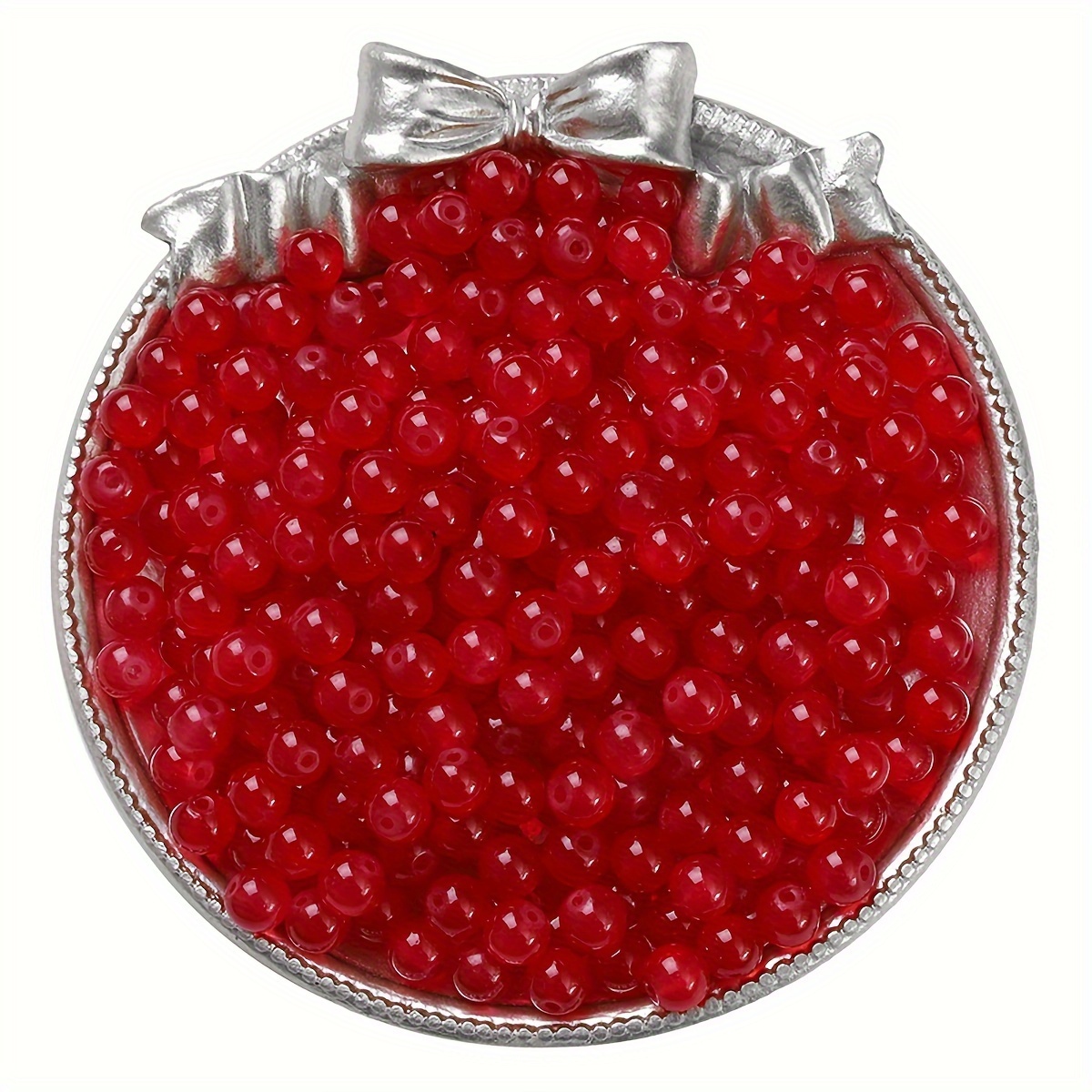 E-shop 6mm/400 Stück Glas Perlen, einfarbig, lose Perlen, Zusatz, Handstrick Armband, Handstrick Perlen