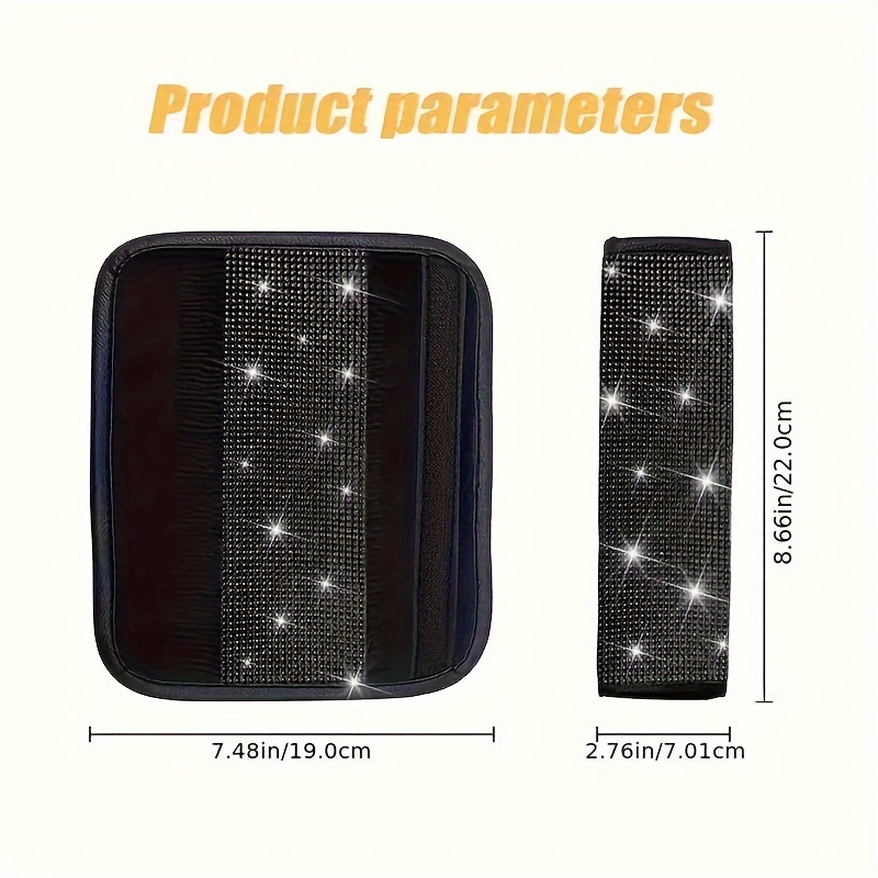 Protège-ceinture De Sécurité Avec Strass - Pad D'épaule Brillant Pour Voiture, Par JONJEA