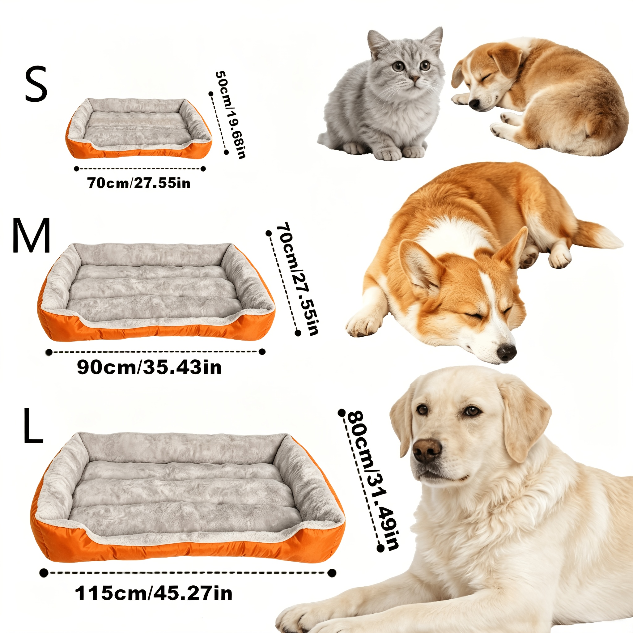 TEMU Large Soft Dog Bed, Elastic And Plump Without Collapsing, With Thickened And Raised Edges For A Strong . Features A Skin-friendly Plush Inner