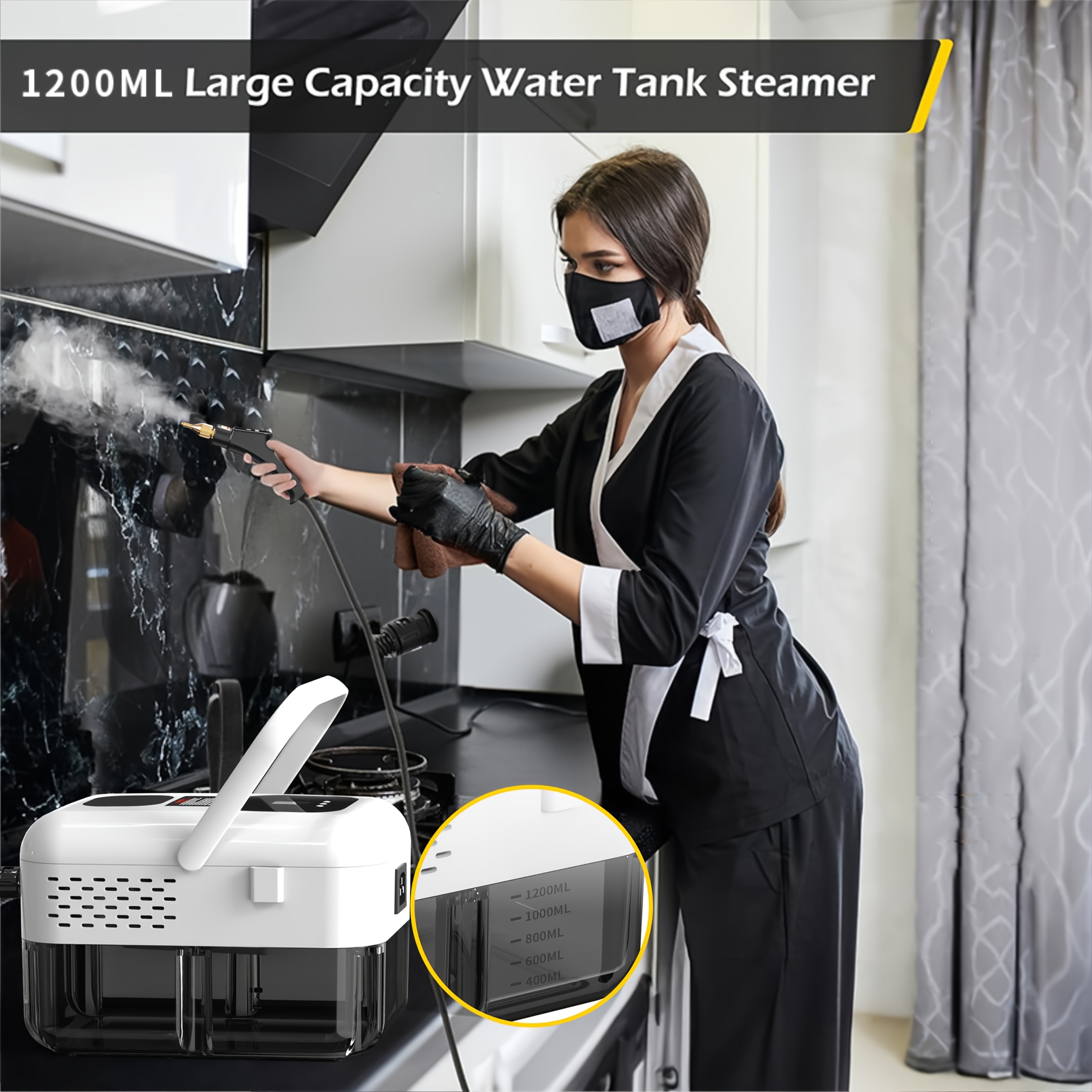 accessory package style sold separately high pressure steam cleaner household steam cleaner handheld suitable for kitchen   sofas small air conditioners washing machines Product details 1