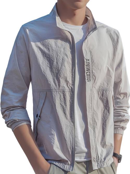 mens lightweight stand collar jacket casual sports coat