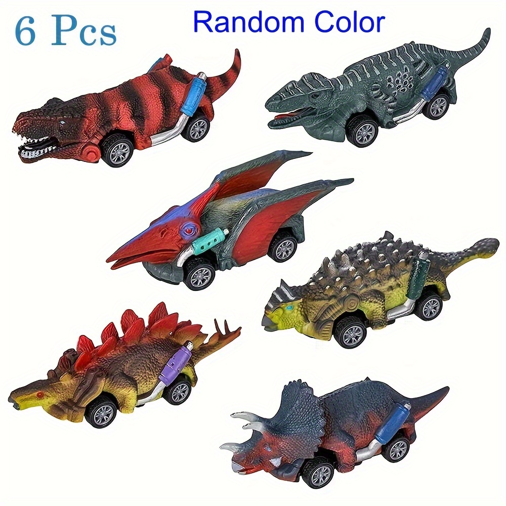 Image of Dinosaur Toy Pull Back Cars, 6 Pack Dino Toys For 3 Year Old Boys And Girl Pull Back Toy Cars, Dinosaur Games With Spring Festival Easter Back To School Gifts, Random Color And Style