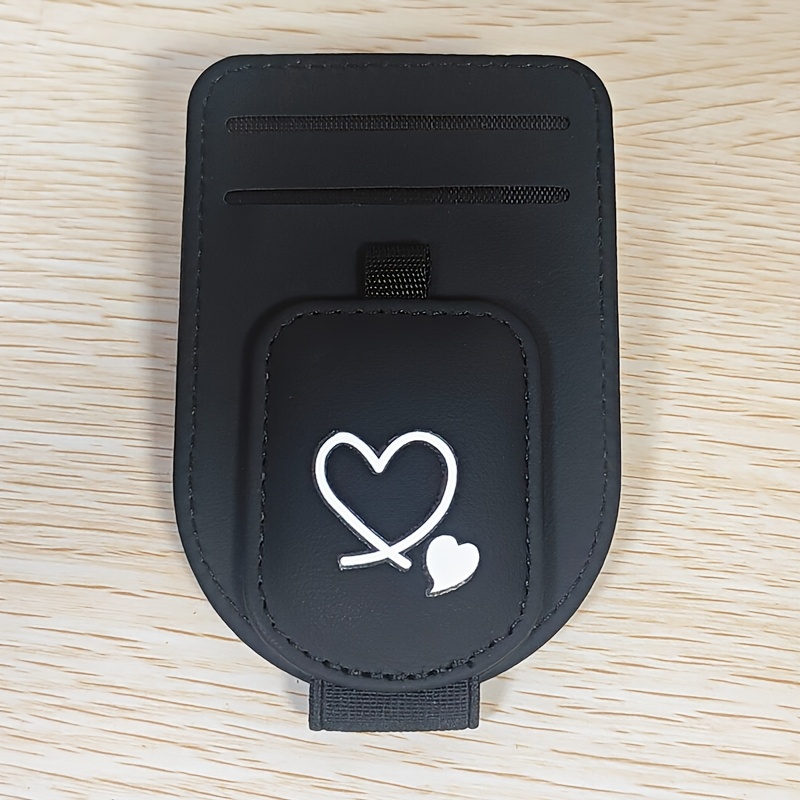 TEMU 1pc Heart-shaped Car Glasses Holder, Multifunctional Card Holder Installed On Car Sun Visor, In-car Glasses Storage Rack, Fashionable Glasses