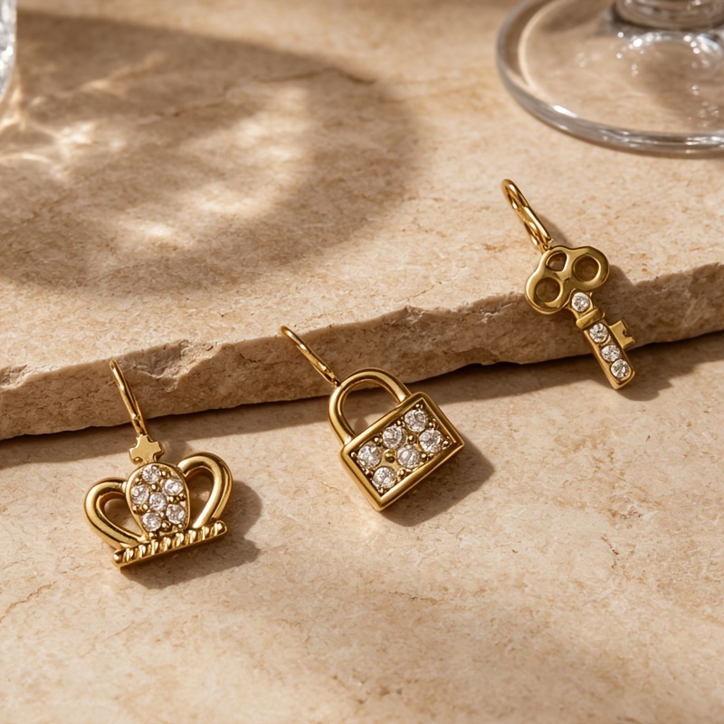 Minimalist Crown/Key/Lock Shaped Couple's Pendant Accessory