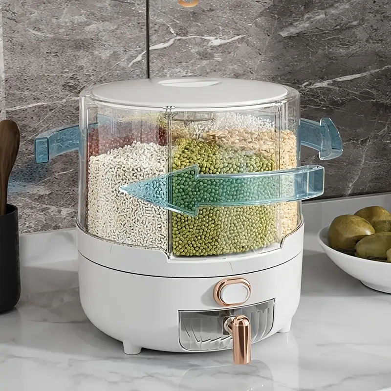 large capacity moisture proof grain storage container insect resistant reusable plastic dispenser for rice flour pet saving multi purpose kitchen essential with dispensing mechanism Product details 5