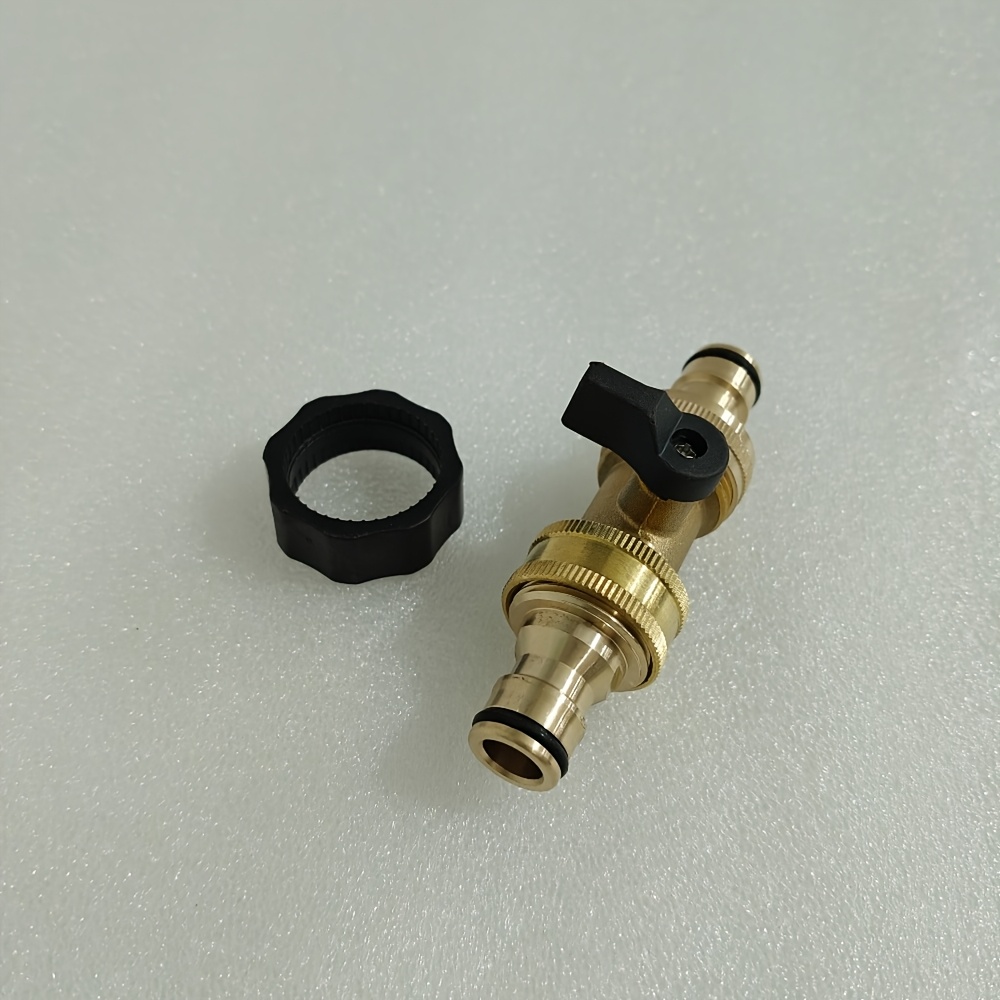 1pc 3/4" Brass Ball Valve Quick Connector - Eu Thread Bidirectional Flow For Car Wash & Garden Hoses Leakproof With Gaskets Multi Functional Connector Pipe Fittings