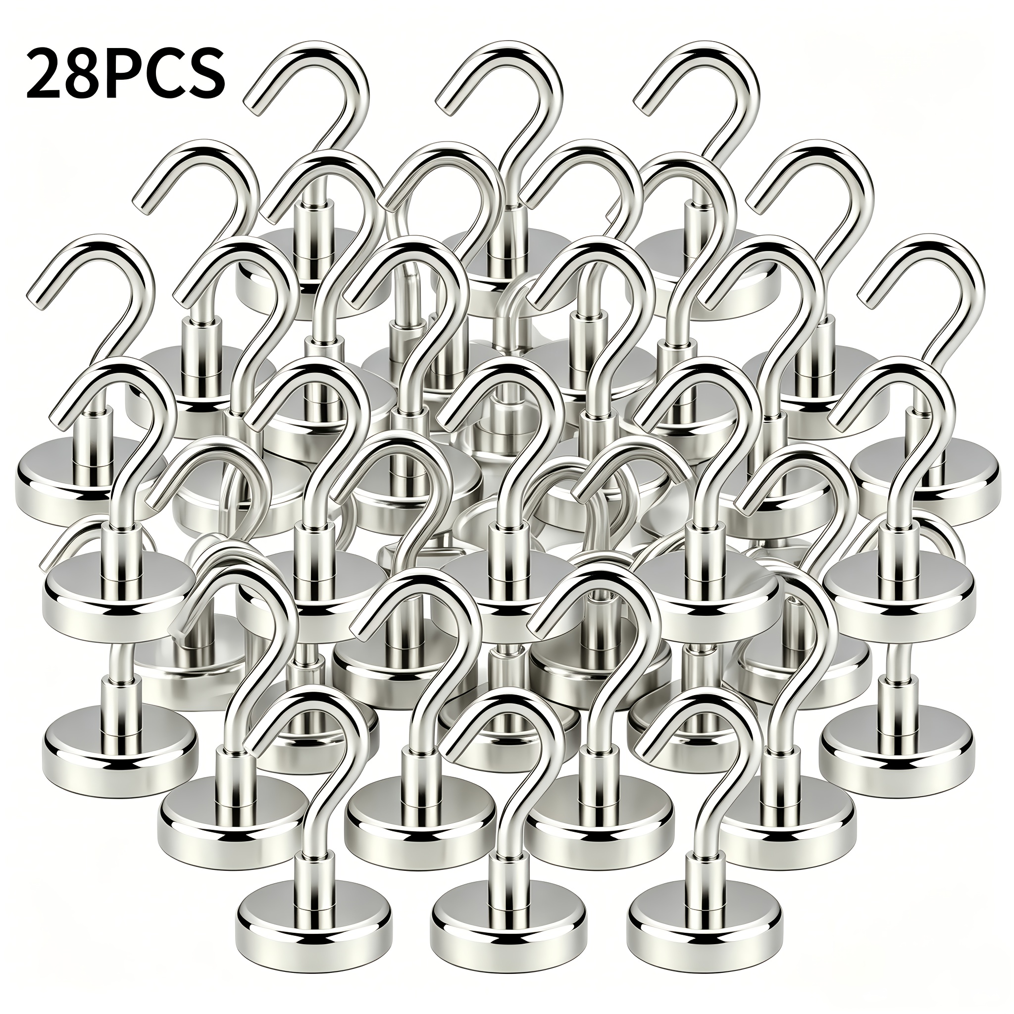 2026 new high end thickening wear resistant classic retro durable   refrigerator metal hook 28 packs heavy duty metal refrigerator metal hook for hanging home kitchen workplace office 16mm multi purpose hook utility hooks
