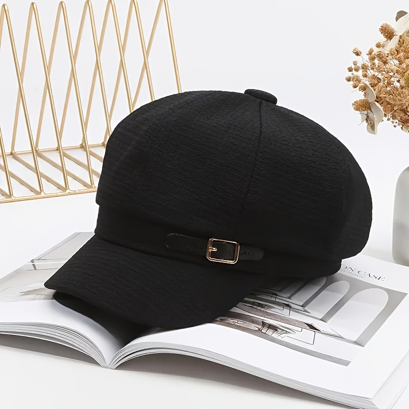 TEMU Chic And Solid Color Newsboy For Women, A Stylish Artist Hat Suitable For Any Season, Featuring A Short Brim, Perfect As A Gift