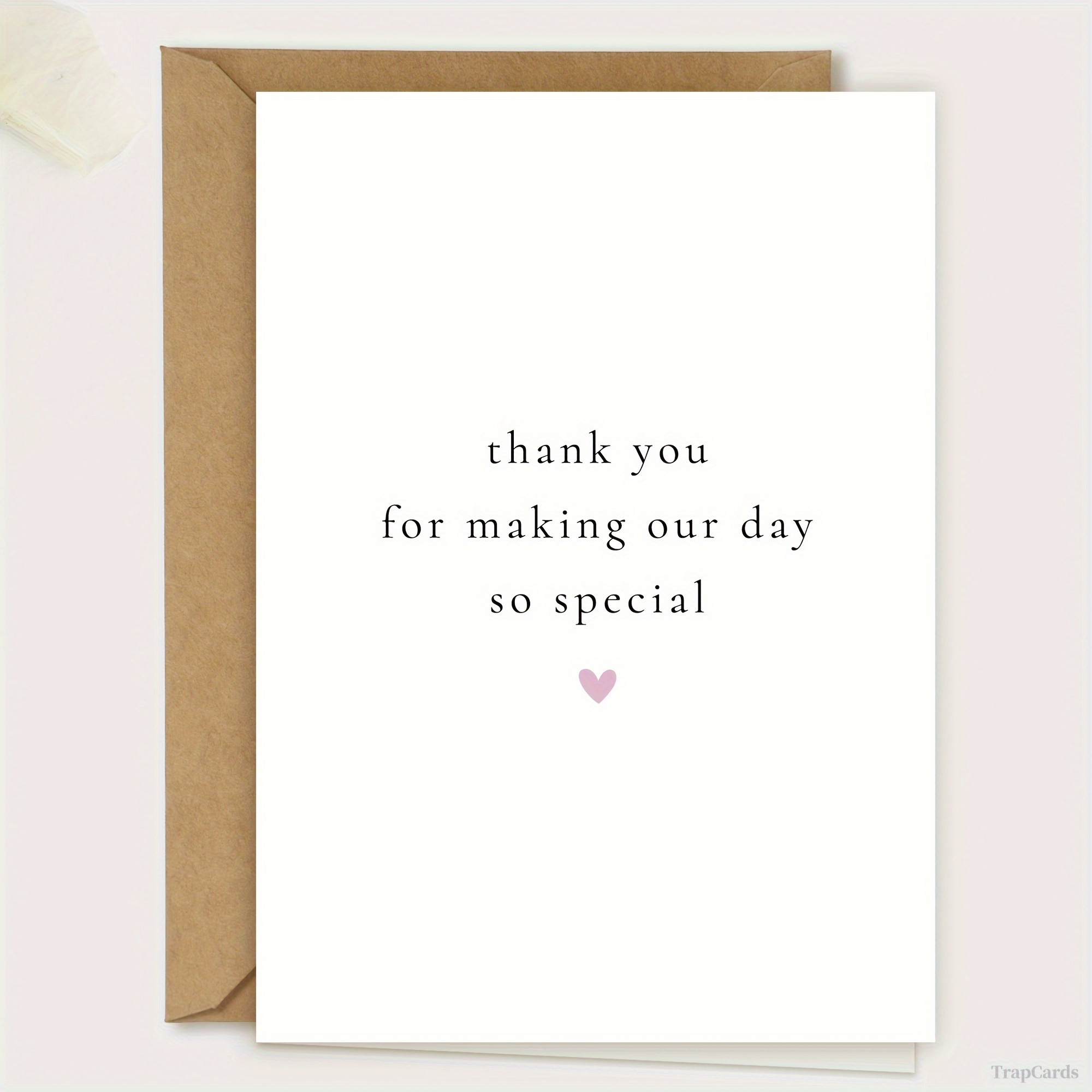 

1pc Personalized Wedding Thank You Card - Gratitude For Bridesmaid, Maid Of Honour, Guests - English Written 'our Day So Special' Note