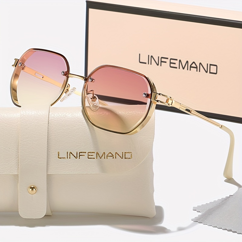 

Linfemand Minimalist Geometric Fashion Glasses Metal Decorative Glasses For Men And Women, Perfect For Summer Beach Parties