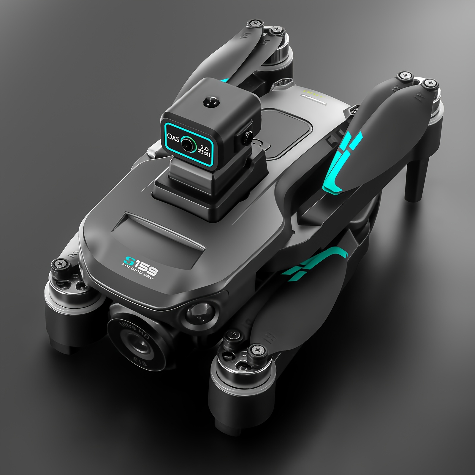 Drone S159 Smart GPS z Podwójnymi Kamerami HD, Optyczny Przepływ, Inteligentne Unikanie Przeszkód, Powrót/Obrot do Punktu Startu Jednym Przyciskiem, Fotografia Lotnicza, Transmisja WIFI w Czasie Rzeczywistym, Tryb Bezorientacyjny, Składany i Przenośny, Dron z Ekranem,Wysokiej Jakości Dron,Dron z pilotem zdalnego sterowania i ekranem,Dron Długodystansowy,Mini Dron,Mini Dron, Latanie Dronem,Kompaktowy Dron,Lekki Dron,Stabilny Lot,Trwała Konstrukcja,Hobbyści Fotografii,