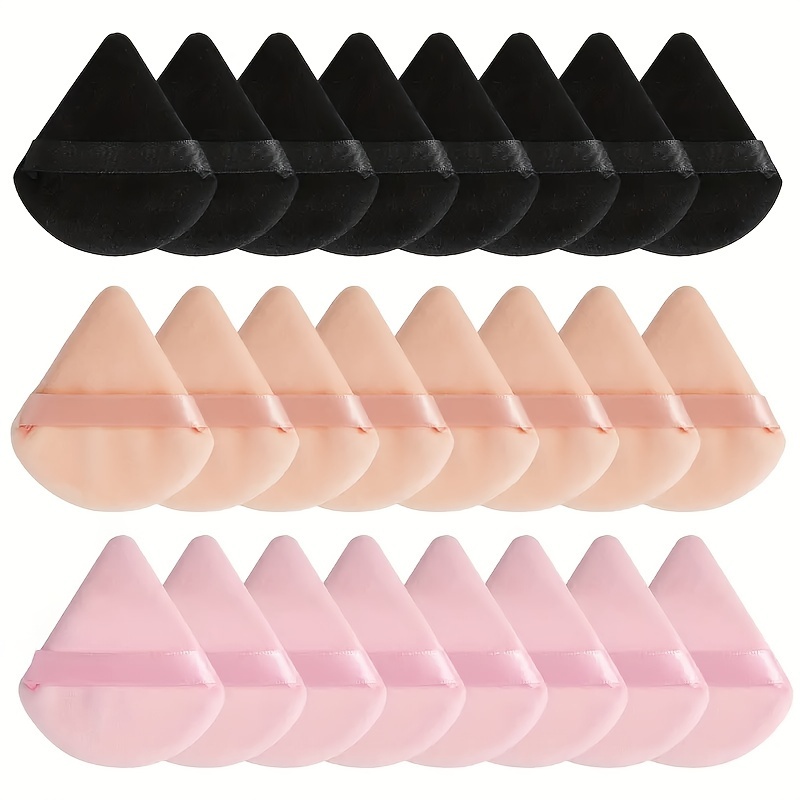 

10/24pc Velour Powder Puff Set - Soft Makeup Tool For Flawless Application - Wet And Dry Beauty Blender Sponge - Ideal For Loose And Body Powder - Makeup Starters Essential