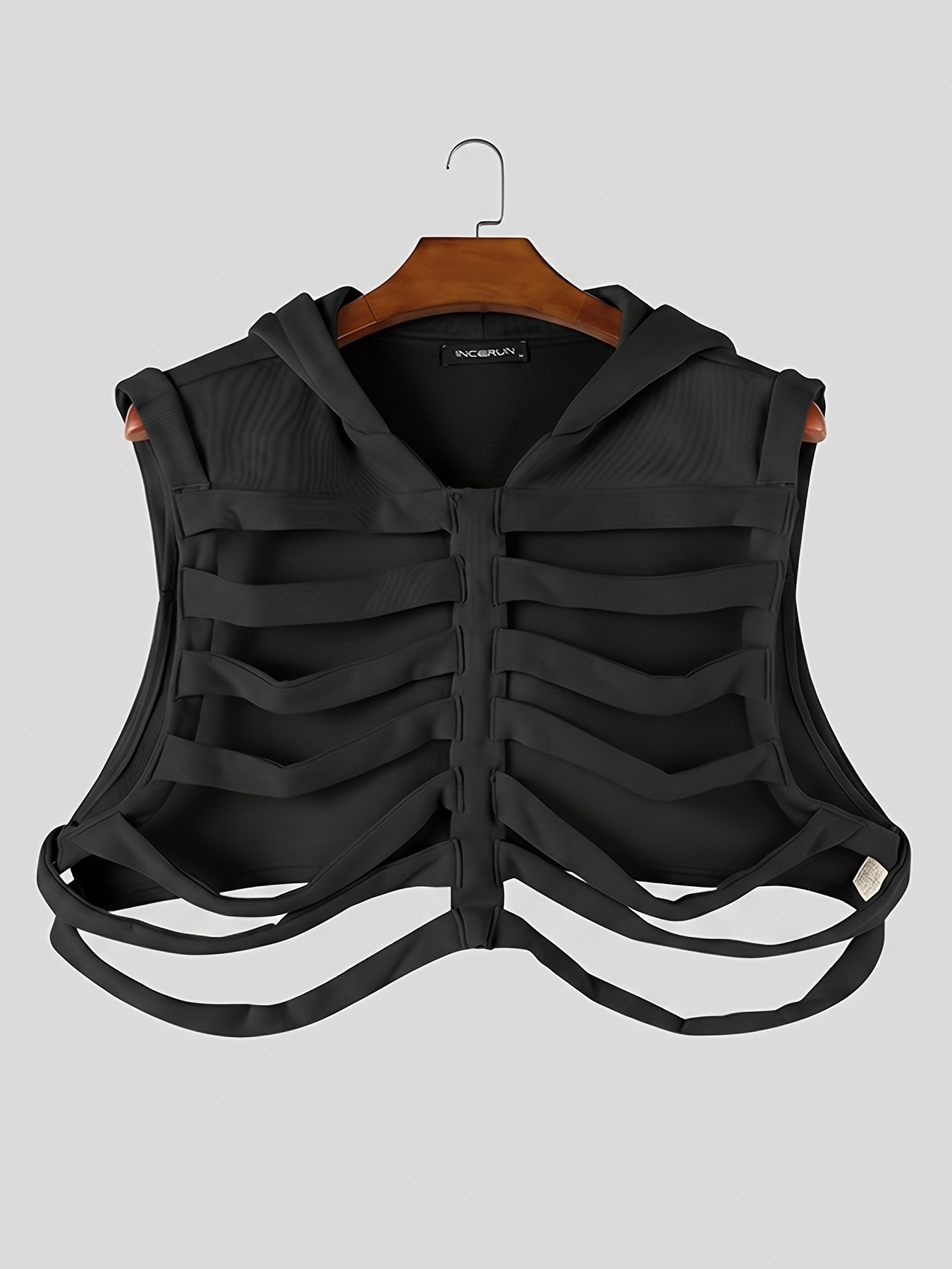 Skull hooded punk vest