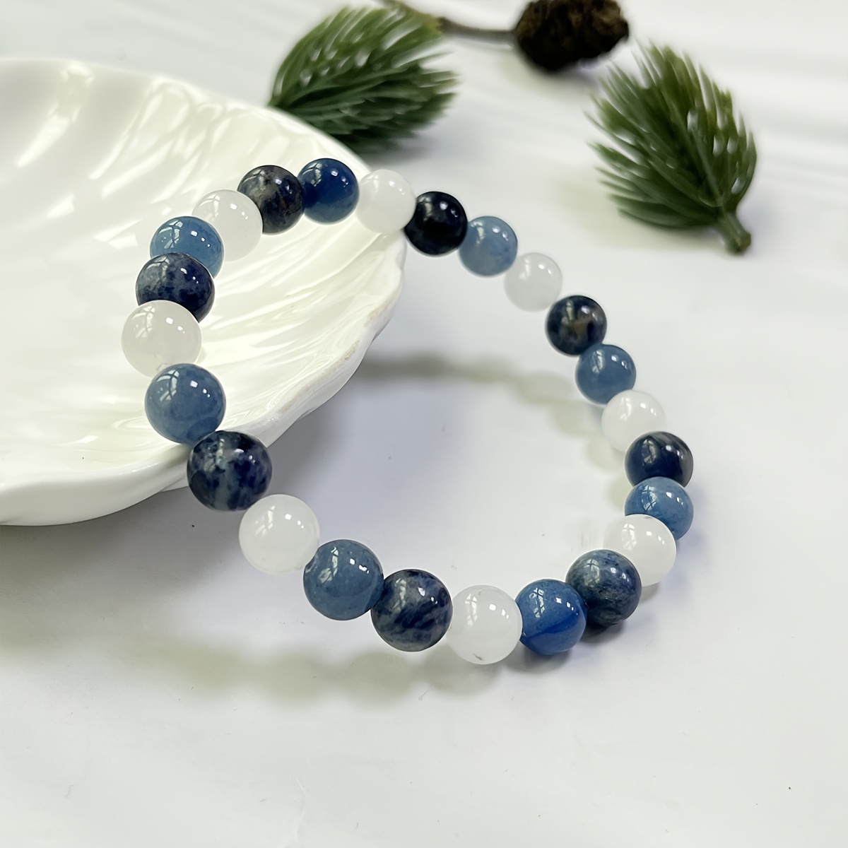 Handcrafted Calming Bracelet Moonstone Sodalite Angelite Beads