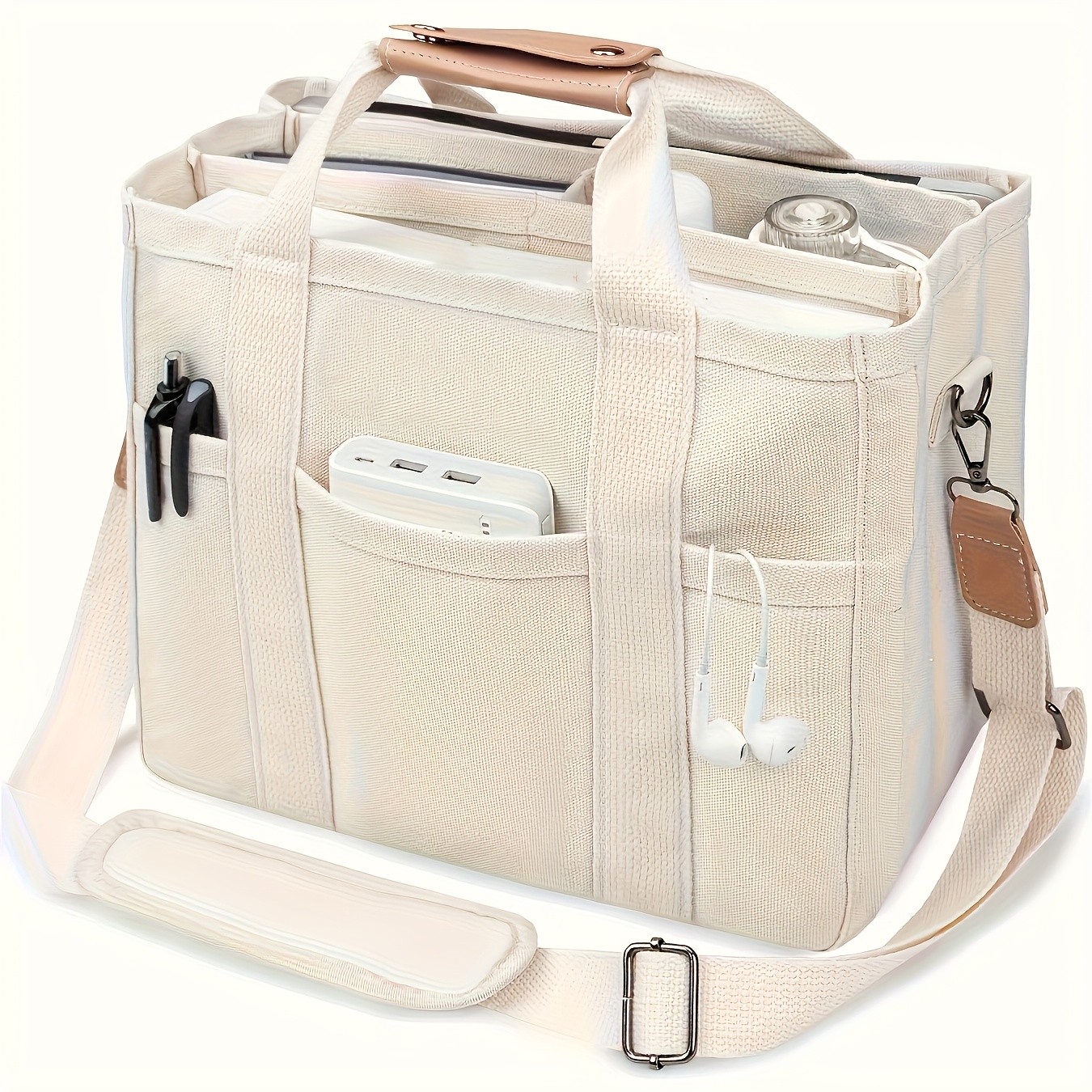 TEMU Large Capacity Multi-compartment Handbag & Crossbody Bag - / Convertible Purse With Open Top, Handheld Or Diagonal Strap For, Travel, - Stylish