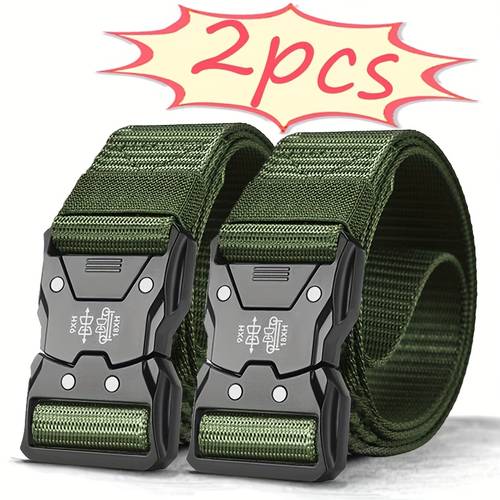 set of 2 unisex multifunctional nylon belts tailored for outdoor sports and training featuring a breathable canvas weave quick release design comfortable and durable combining style and