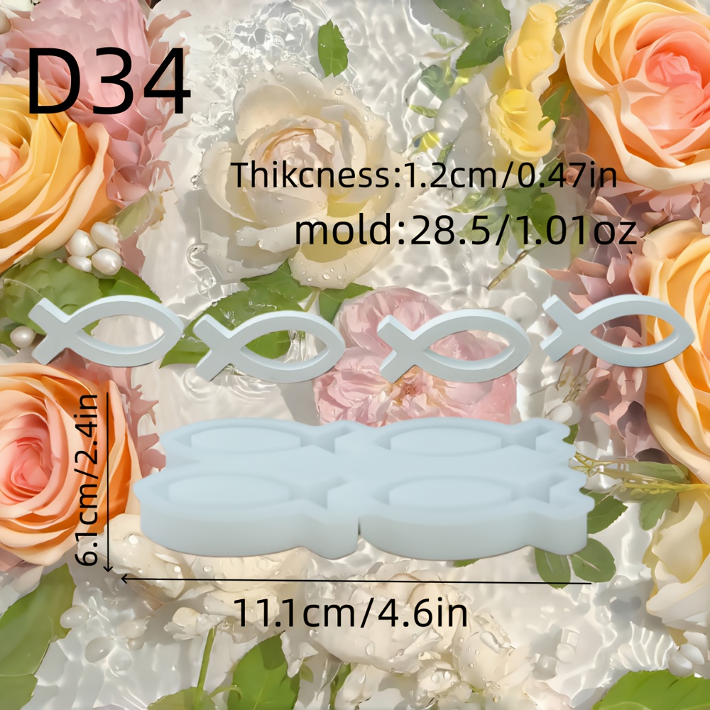 Double-layered Fish 3d Decorative Silicone Mold | Candle And Gypsum Mold For Home Decoration, Epoxy Resin Mold, Irregular Shape, D34