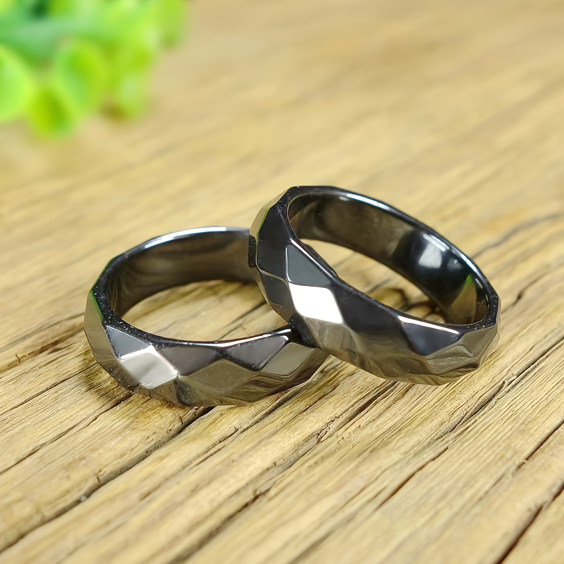 Terahertz Stone Faceted Ring Friendship Matching Promise Rings