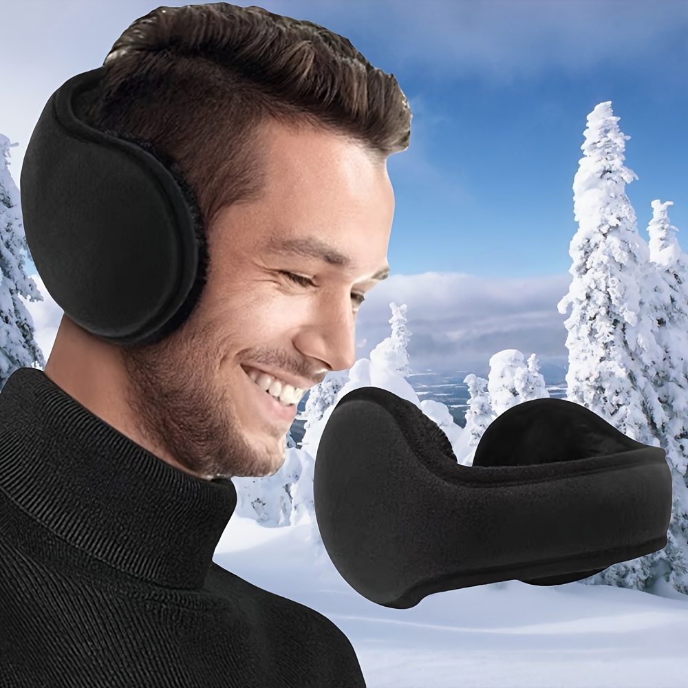 

Cozy -style Winter Earmuffs For Men - Thick, Warm Velvet & Plush Fur Design For Outdoor Cycling And Skiing