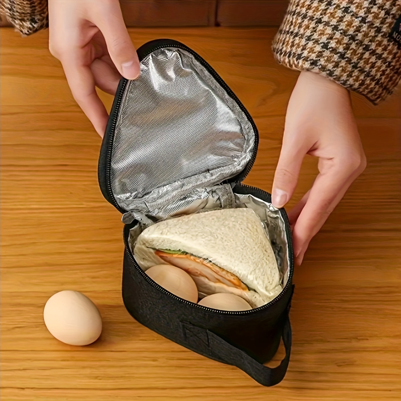 

1pc Thickened Aluminum Foil Insulated Lunch Bag, Portable Reusable Lunch Bag