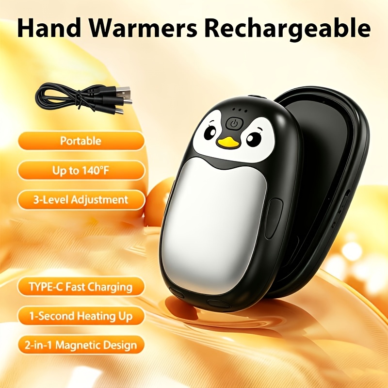 Image of Hand Warmers Rechargeable 2pcs, 4000mah X 2pcs Electric Hand Warmers, Long Heat, Portable Pocket Heater, Gifts For Christmas, Outdoor, Golf, Hunting, Camping Additions