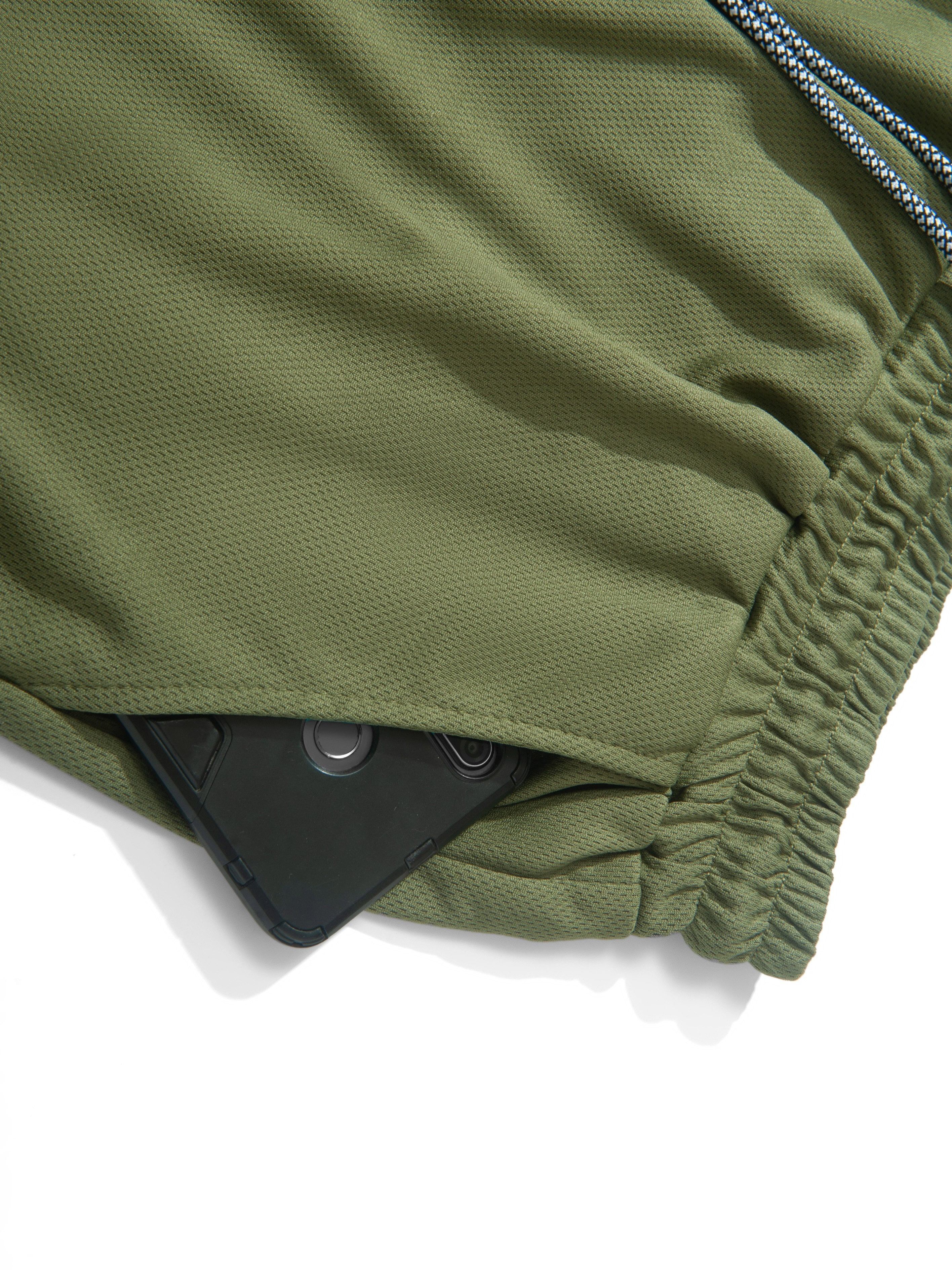 2-in-1 Double Layer Shorts With Inner Pocket, Men's Fashion Stretch Sports Shorts For Summer Gym Workout Training